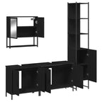 vidaXL Ensemble de meubles de salle de bain avec étagère 4 pcs Bois d'ingénierie Rangement moderne
