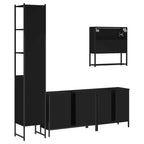 vidaXL Ensemble de meubles de salle de bain avec étagère 4 pcs Bois d'ingénierie Rangement moderne