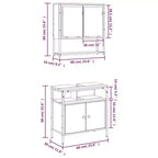 vidaXL Ensemble de meubles de salle de bain avec étagère 2 pcs Bois d'ingénierie Ensembles Rangement
