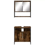 vidaXL Ensemble de meubles de salle de bain avec étagère 2 pcs Bois d'ingénierie Ensembles Rangement
