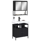 vidaXL Ensemble de meubles de salle de bain avec étagère 2 pcs Bois d'ingénierie Ensembles Rangement