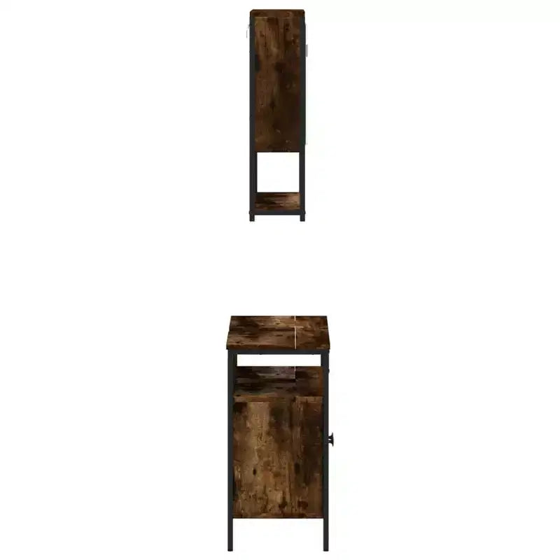 vidaXL Ensemble de meubles de salle de bain avec étagère 2 pcs Bois d'ingénierie Ensembles Rangement