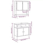 vidaXL Ensemble de meubles de salle de bain avec étagère 2 pcs Bois d'ingénierie Ensembles Rangement