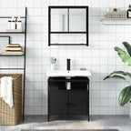 vidaXL Ensemble de meubles de salle de bain avec étagère 2 pcs Bois d'ingénierie Ensembles Rangement