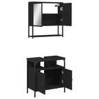 vidaXL Ensemble de meubles de salle de bain avec étagère 2 pcs Bois d'ingénierie Ensembles Rangement