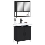 vidaXL Ensemble de meubles de salle de bain avec étagère 2 pcs Bois d'ingénierie Meuble sous-lavabo