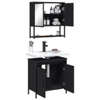 vidaXL Ensemble de meubles de salle de bain avec étagère 2 pcs Bois d'ingénierie Meuble sous-lavabo