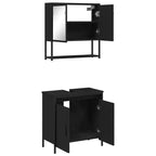 vidaXL Ensemble de meubles de salle de bain avec étagère 2 pcs Bois d'ingénierie Meuble sous-lavabo