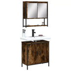 vidaXL Ensemble de meubles de salle de bain avec étagère 2 pcs Bois d'ingénierie Meuble sous-lavabo