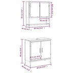 vidaXL Ensemble de meubles de salle de bain avec étagère 2 pcs Bois d'ingénierie Meuble sous-lavabo