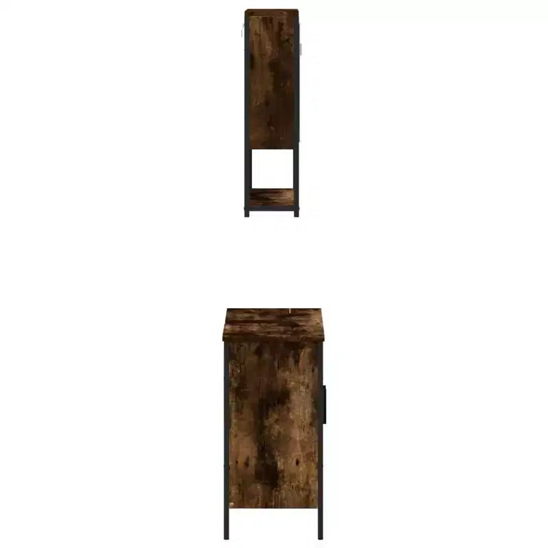 vidaXL Ensemble de meubles de salle de bain avec étagère 2 pcs Bois d'ingénierie Meuble sous-lavabo