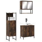 vidaXL Ensemble de meubles de salle de bain avec étagère 3 pcs Bois d'ingénierie Rangement pour