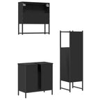 vidaXL Ensemble de meubles de salle de bain avec étagère 3 pcs Bois d'ingénierie Rangement pour