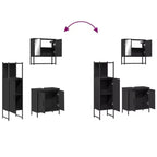 vidaXL Ensemble de meubles de salle de bain avec étagère 3 pcs Bois d'ingénierie Rangement pour