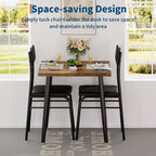 Petit ensemble de table à manger pour 2 personnes, ensemble de table de cuisine 3 pièces avec 2 chaises rembourrées, table de petit-déjeuner pour petit espace, salle à manger, appartement, restaurant