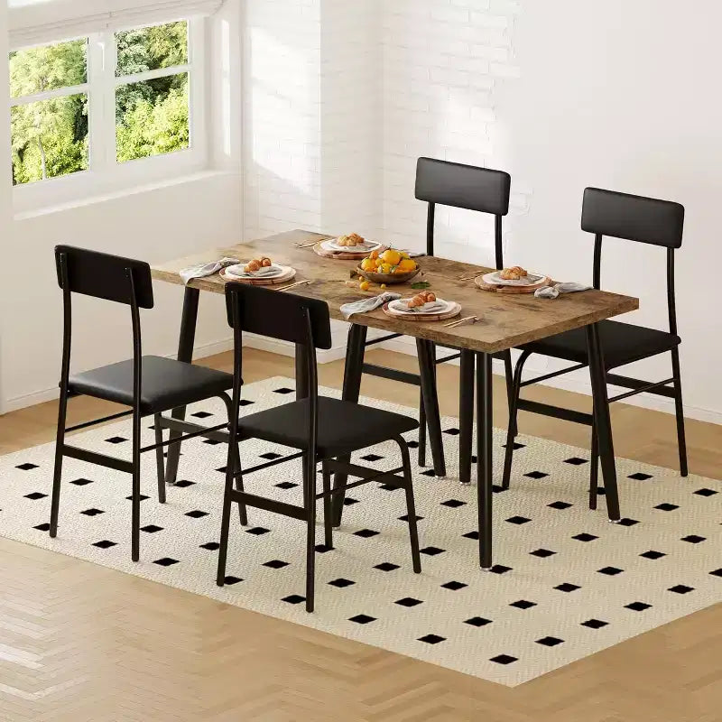 Petit ensemble de table à manger pour 2 personnes, ensemble de table de cuisine 3 pièces avec 2 chaises rembourrées, table de petit-déjeuner pour petit espace, salle à manger, appartement, restaurant