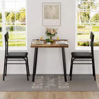 Petit ensemble de table à manger pour 2 personnes, ensemble de table de cuisine 3 pièces avec 2 chaises rembourrées, table de petit-déjeuner pour petit espace, salle à manger, appartement, restaurant