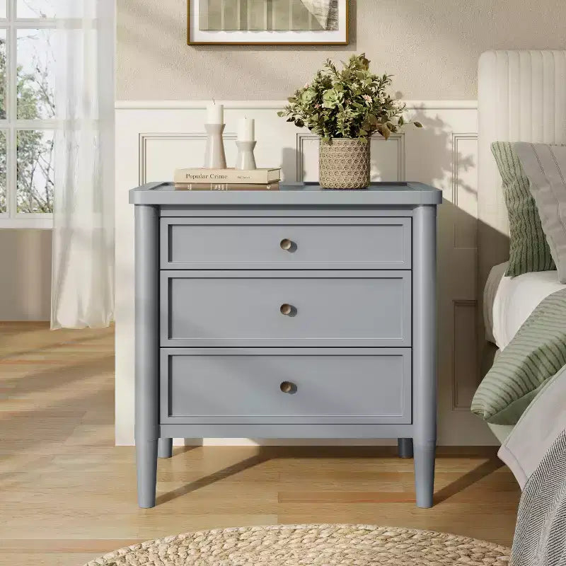 Christopher Knight Home Neha Modern Wooden 3-Drawer Nightstand