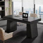 Bureau de direction, bureau d'ordinateur moderne en bois, poste de travail