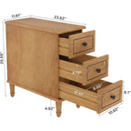 Table de chevet en bois, table d'appoint étroite à 3 tiroirs, entièrement assemblée