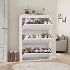 Meuble à chaussures en bois avec 3 tiroirs basculants et étagère réglable, rangement à chaussures dissimulé pour entrée, couloir et salon