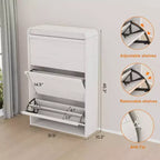 Meuble à chaussures en bois avec 3 tiroirs basculants et étagère réglable, rangement à chaussures dissimulé pour entrée, couloir et salon