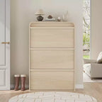 Meuble à chaussures en bois avec 3 tiroirs basculants et étagère réglable, rangement à chaussures dissimulé pour entrée, couloir et salon