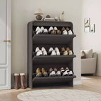 Meuble à chaussures en bois avec 3 tiroirs basculants et étagère réglable, rangement à chaussures dissimulé pour entrée, couloir et salon
