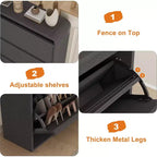Meuble à chaussures en bois avec 3 tiroirs basculants et étagère réglable, rangement à chaussures dissimulé pour entrée, couloir et salon