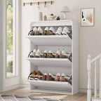 Meuble à chaussures en bois avec 3 tiroirs basculants et étagère réglable, rangement à chaussures dissimulé pour entrée, couloir et salon