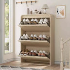 Meuble à chaussures en bois avec 3 tiroirs basculants et étagère réglable, rangement à chaussures dissimulé pour entrée, couloir et salon