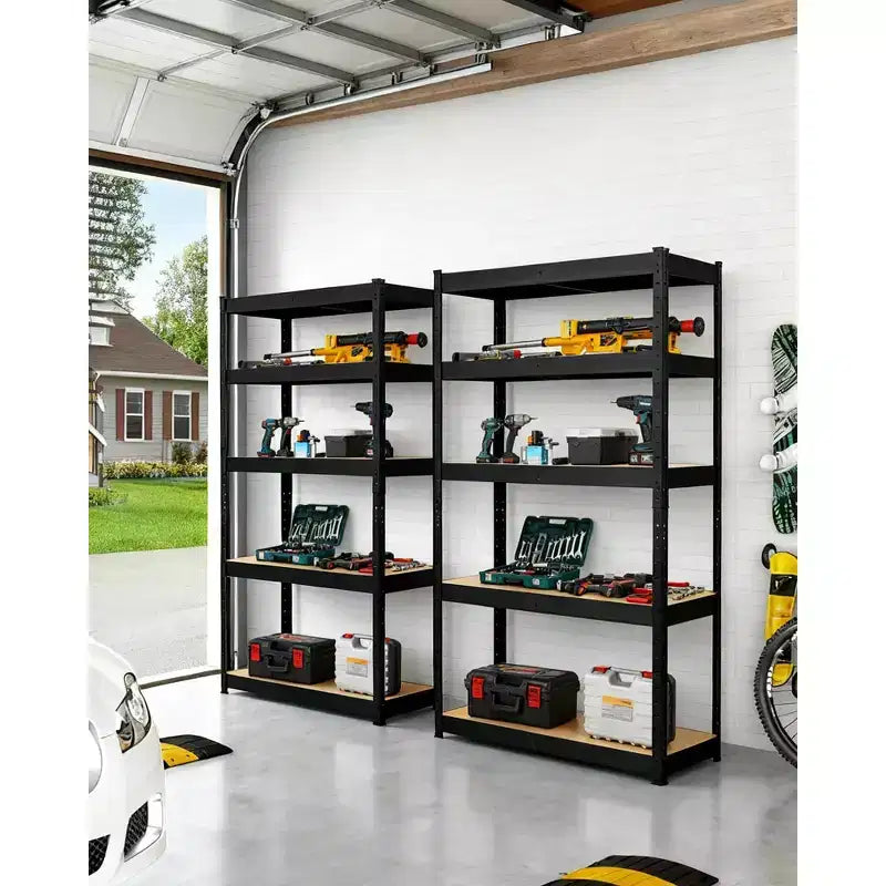 Étagères de rangement métalliques de garage, Étagères de garage réglables, Étagères à 5 niveaux, Racks utilitaires pour entrepôt, cellier, sous-sol