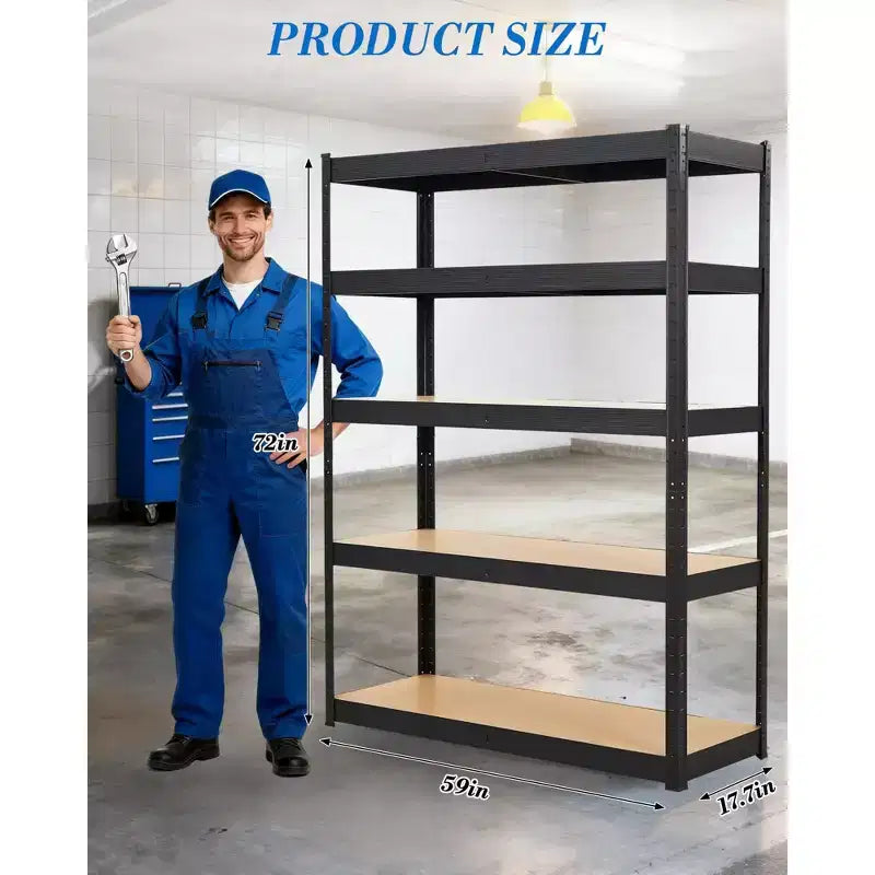 Étagères de rangement métalliques de garage, Étagères de garage réglables, Étagères à 5 niveaux, Racks utilitaires pour entrepôt, cellier, sous-sol