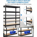 Étagères de rangement métalliques de garage, Étagères de garage réglables, Étagères à 5 niveaux, Racks utilitaires pour entrepôt, cellier, sous-sol