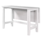 JVNOXK Table à manger extensible en bois style rustique de 91 cm avec abattant pliant, idéale pour les petits espaces, pieds en hévéa massif, blanc