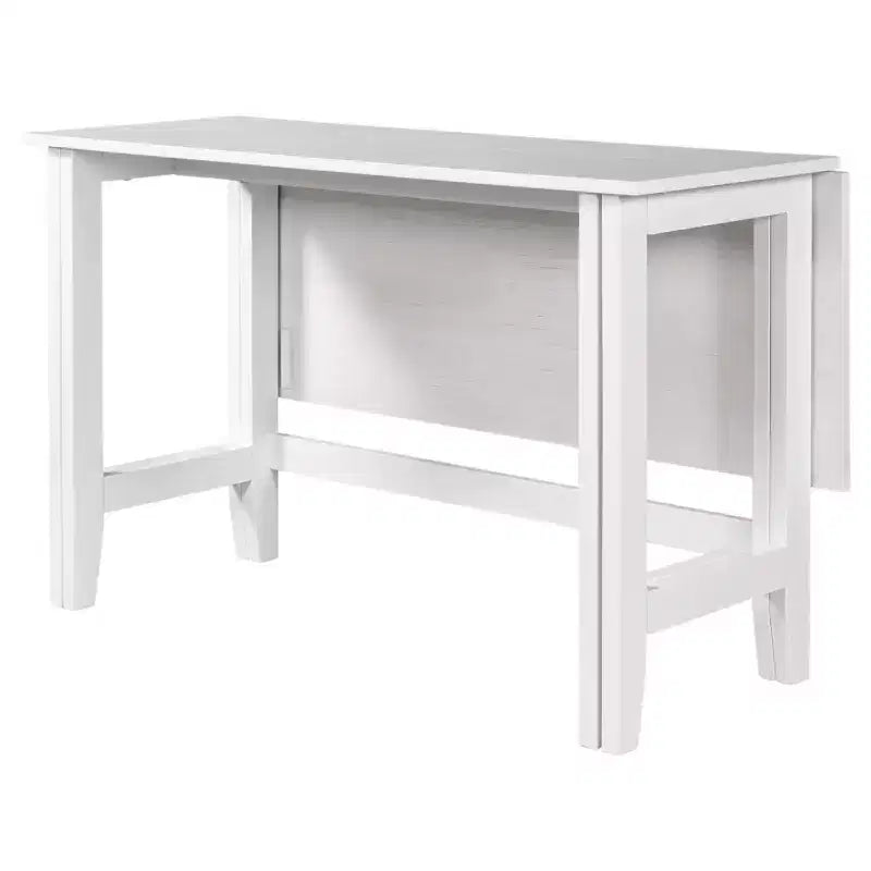 JVNOXK Table à manger extensible en bois style rustique de 91 cm avec abattant pliant, idéale pour les petits espaces, pieds en hévéa massif, blanc