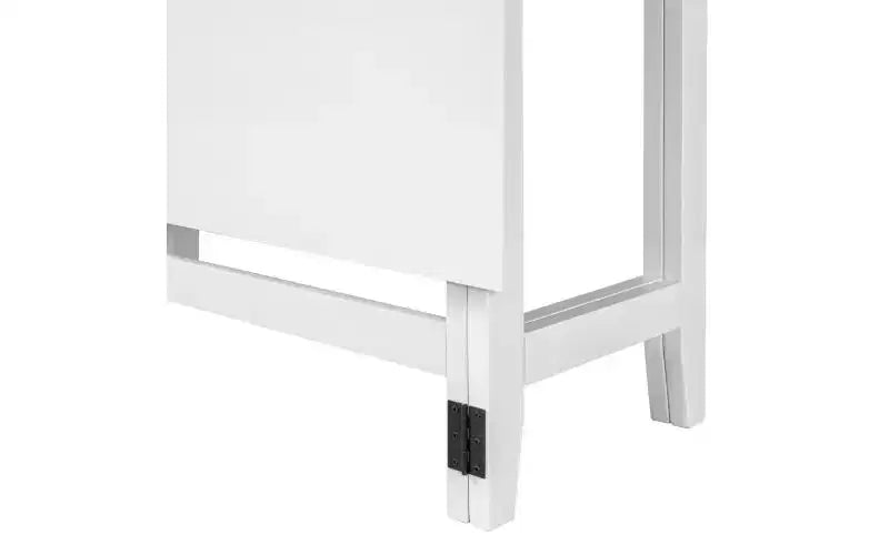 JVNOXK Table à manger extensible en bois style rustique de 91 cm avec abattant pliant, idéale pour les petits espaces, pieds en hévéa massif, blanc