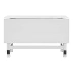 JVNOXK Table à manger extensible en bois style rustique de 91 cm avec abattant pliant, idéale pour les petits espaces, pieds en hévéa massif, blanc