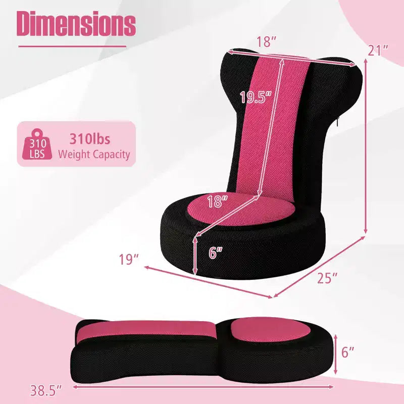 Fauteuil paresseux Costway avec repose-tête et dossier réglables, siège rembourré en éponge, cadre en métal noir + gris / noir + rose