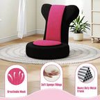 Fauteuil paresseux Costway avec repose-tête et dossier réglables, siège rembourré en éponge, cadre en métal noir + gris / noir + rose