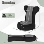 Fauteuil paresseux Costway avec repose-tête et dossier réglables, siège rembourré en éponge, cadre en métal noir + gris / noir + rose