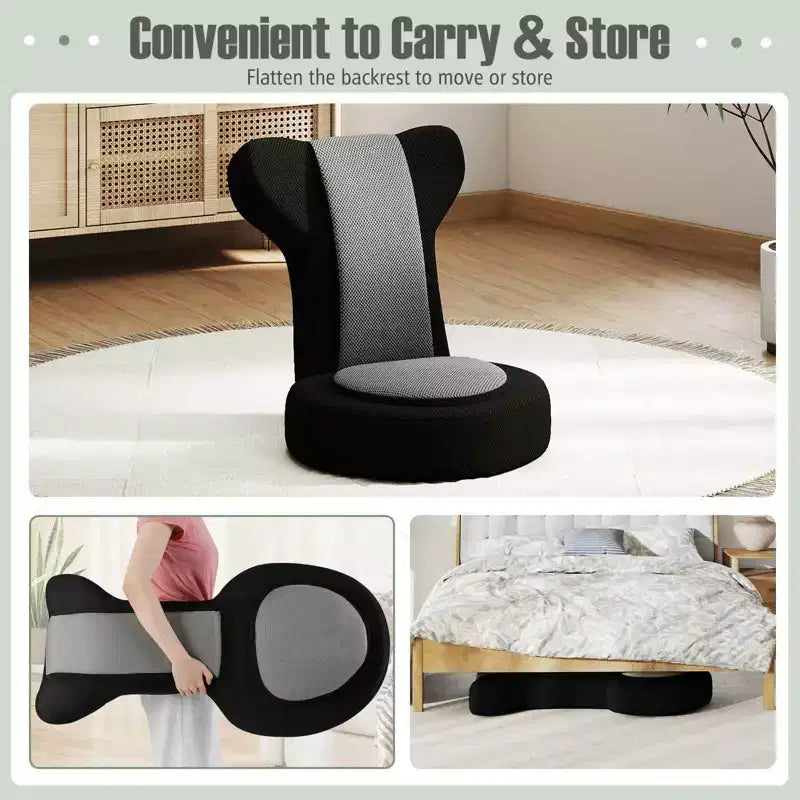 Fauteuil paresseux Costway avec repose-tête et dossier réglables, siège rembourré en éponge, cadre en métal noir + gris / noir + rose