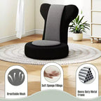 Fauteuil paresseux Costway avec repose-tête et dossier réglables, siège rembourré en éponge, cadre en métal noir + gris / noir + rose