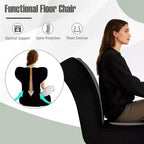 Fauteuil paresseux Costway avec repose-tête et dossier réglables, siège rembourré en éponge, cadre en métal noir + gris / noir + rose