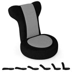 Fauteuil paresseux Costway avec repose-tête et dossier réglables, siège rembourré en éponge, cadre en métal noir + gris / noir + rose