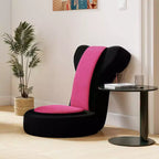 Fauteuil paresseux Costway avec repose-tête et dossier réglables, siège rembourré en éponge, cadre en métal noir + gris / noir + rose