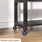 Table d'appoint rotative à 360°, Table d'appoint avec station de charge, Table d'appoint pivotante avec sac de rangement supplémentaire, Table d'appoint mobile avec 6 roulettes pivotantes pour chambre à coucher