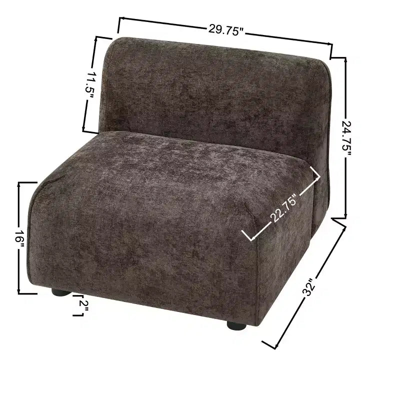 Fauteuil d'appoint rembourré avec pouf Lazy Single Sofa Lounge Chair Fauteuil de loisirs rembourré doux - ModernLuxe