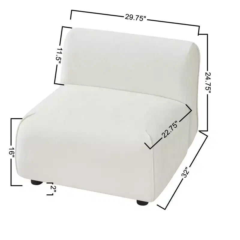 Fauteuil d'appoint rembourré avec pouf Lazy Single Sofa Lounge Chair Fauteuil de loisirs rembourré doux - ModernLuxe
