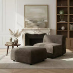 Fauteuil d'appoint rembourré avec pouf Lazy Single Sofa Lounge Chair Fauteuil de loisirs rembourré doux - ModernLuxe
